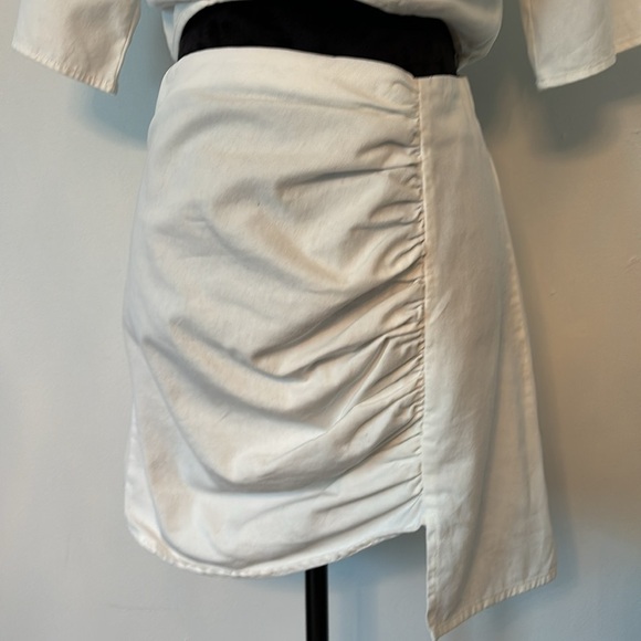Summer Hamptons white two piece collared shirt and skirt outfit - Picture 3 of 4